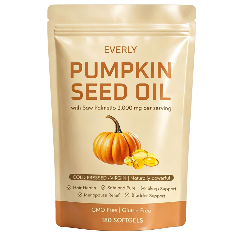 Everly Organic Pumpkin Seed - frasco frontal limpio y legible, ofrece confianza
