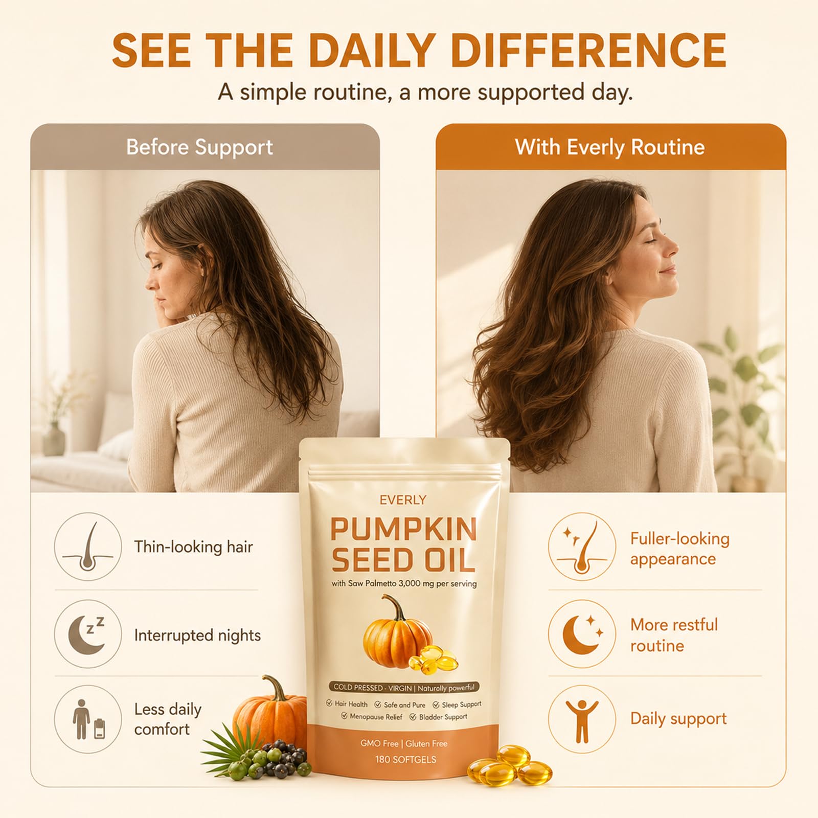 Everly Organic Pumpkin Seed - lista de ingredientes no-GMO y sin alérgenos destacados