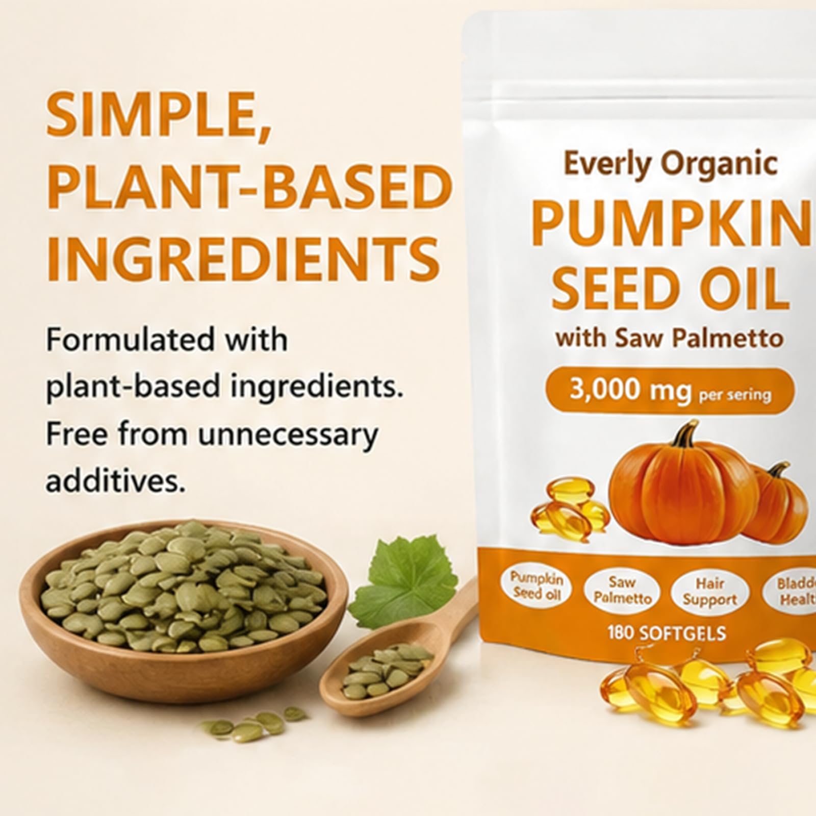Everly Organic softgels junto a un vaso de agua en rutina matinal para uso diario práctico