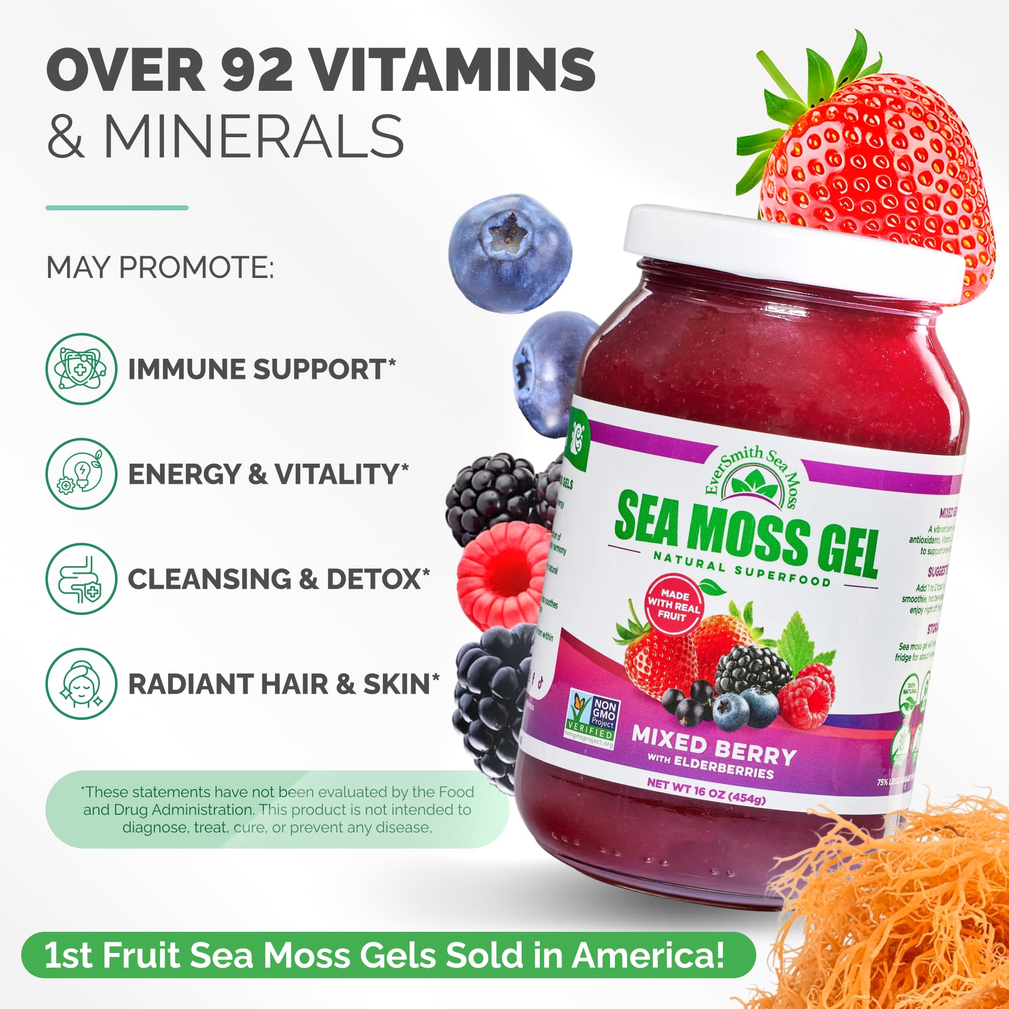 EverSmith Organics etiqueta con información de origen y sabor