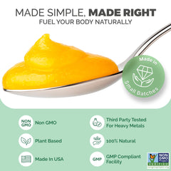 Detalle de la etiqueta EverSmith Organics con información de ingredientes y origen