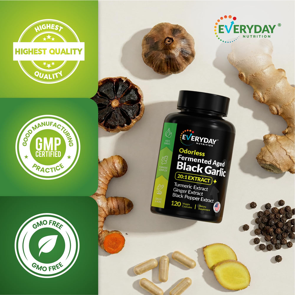 Primer plano del panel de suplemento con dosis claras EVERYDAY NUTRITION