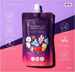 E EVERYDAZE primer plano textura masticable de gelatina konjac apetitosa
