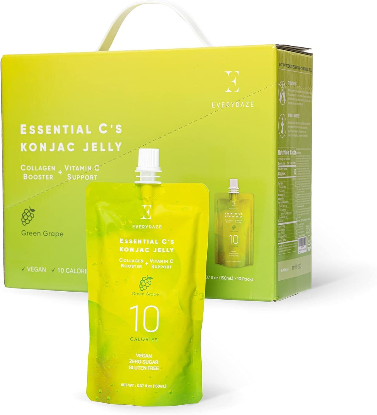 E EVERYDAZE frente del empaque mostrando caja de 10 pouches y beneficio práctico