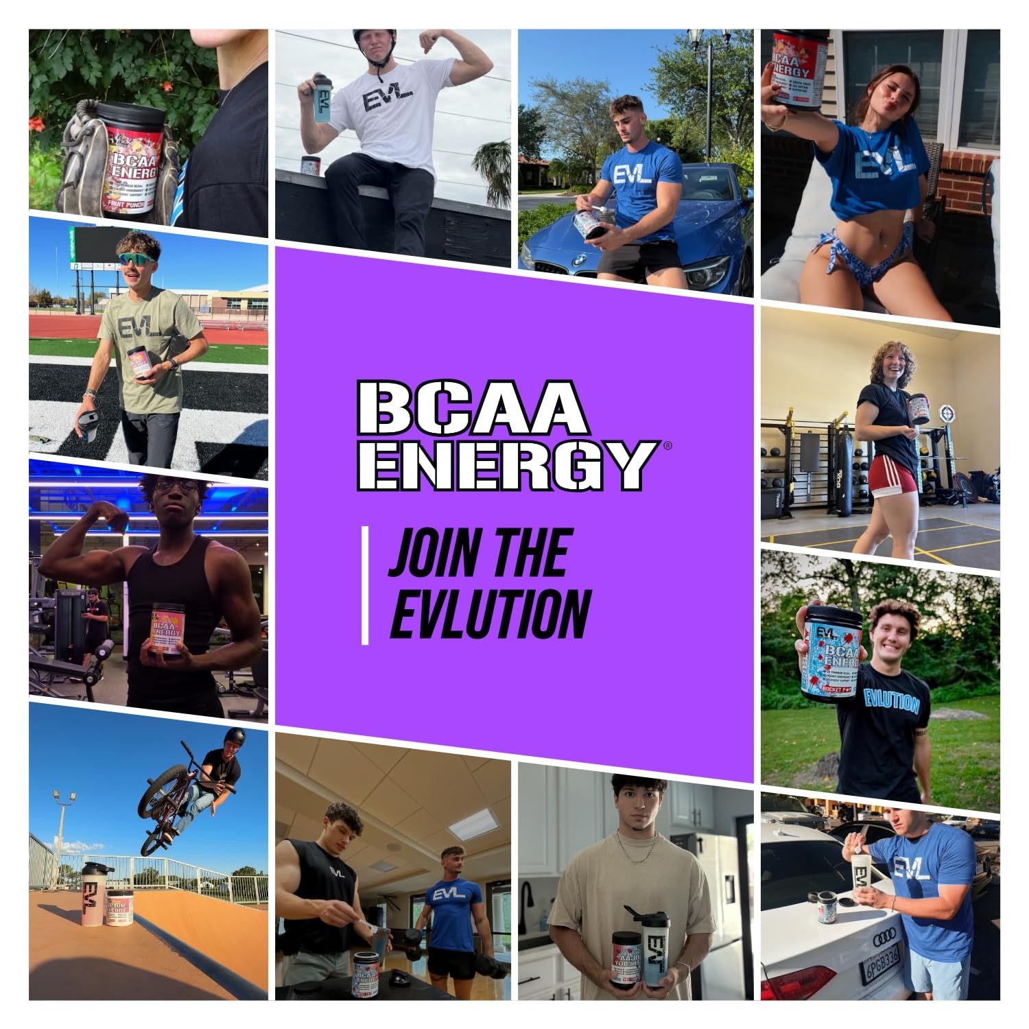 Evlution EVL corredor bebiendo BCAA Energy durante carrera para aguantar sesiones largas