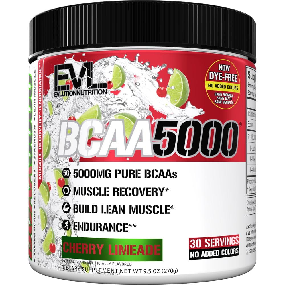 Evlution envase frontal EVL BCAA5000 muestra claro beneficios