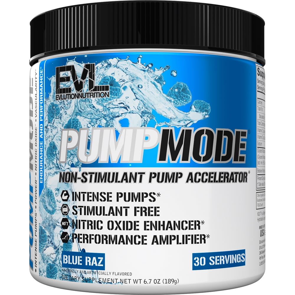 Evlution PumpMode envase frontal mostrando sabor y beneficio de pump