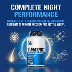 Evlution EVL ZMatrix etiqueta nutricional destacando minerales clave