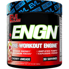 Evlution EVL Intense frente del envase mostrando el sabor Cherry Limeade y beneficio de energía
