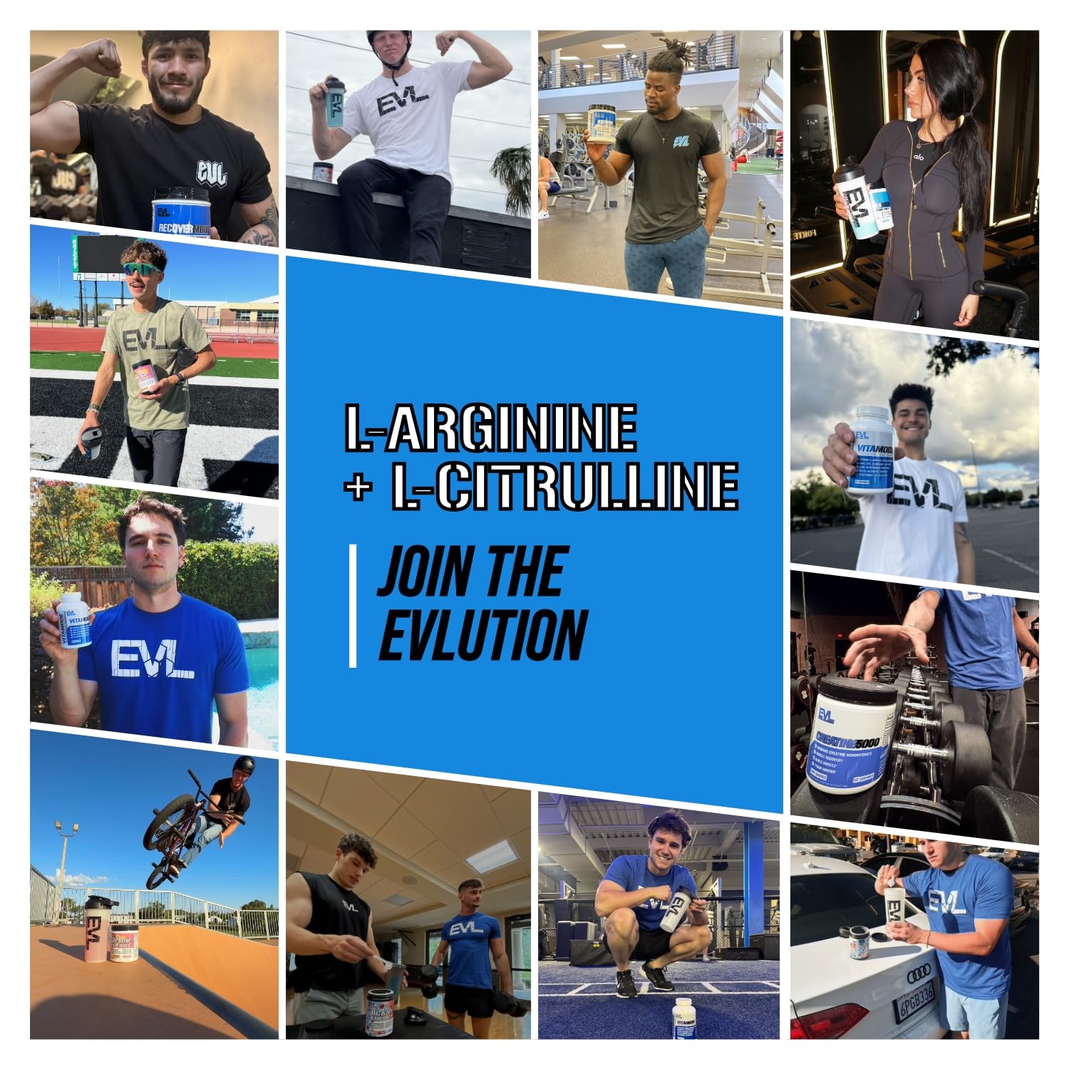 Deportista preparándose con Evlution antes de entrenamiento intenso