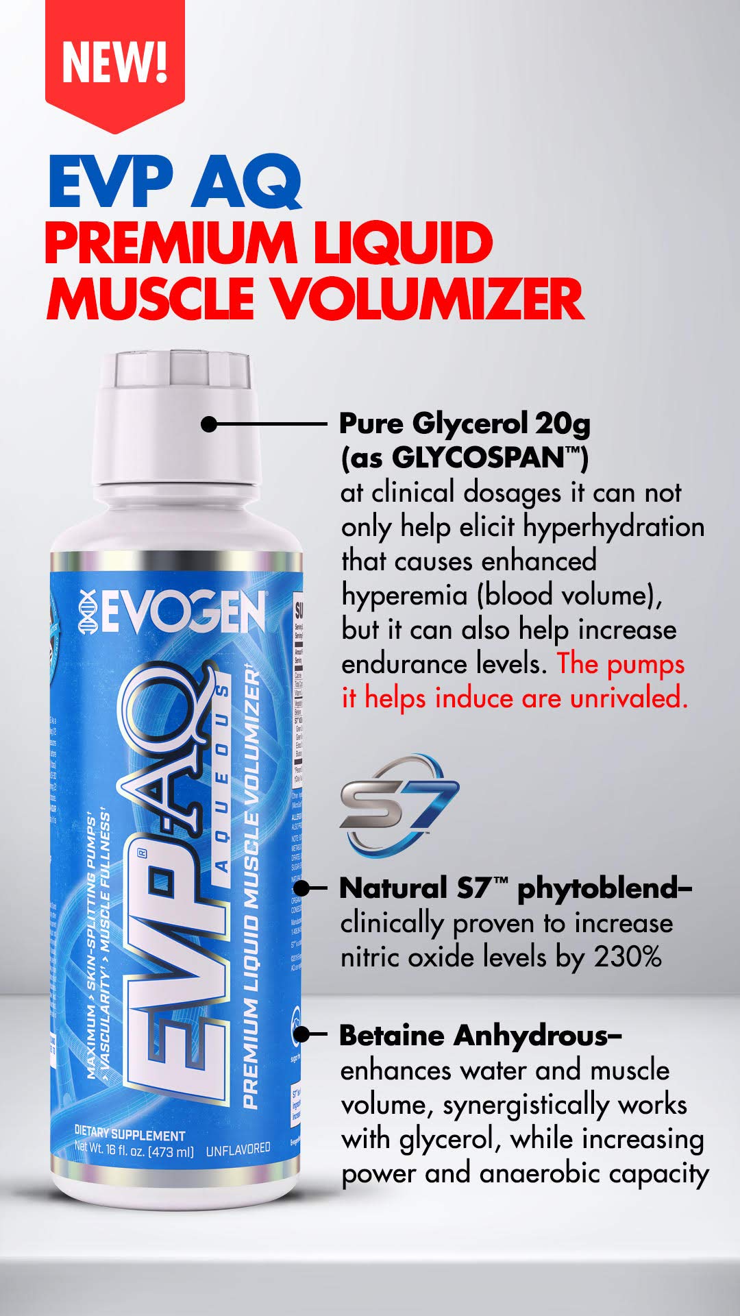 Evogen EVP AQ estilo de vida entrenamiento, apto para rutinas intensas