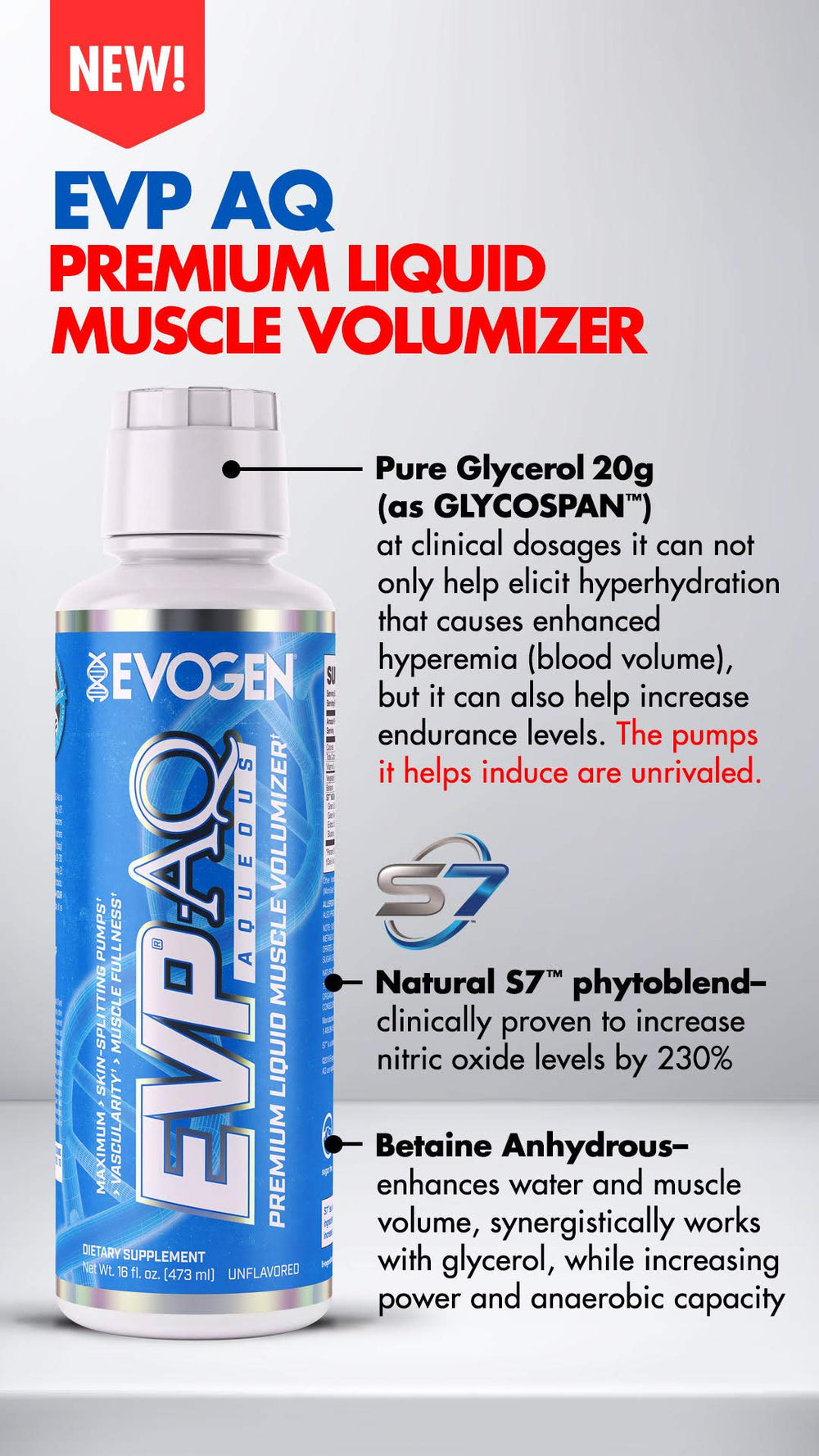 Evogen EVP AQ estilo de vida entrenamiento, apto para rutinas intensas