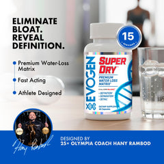 Evogen etiqueta en primer plano destacando ingredientes naturales y beneficios