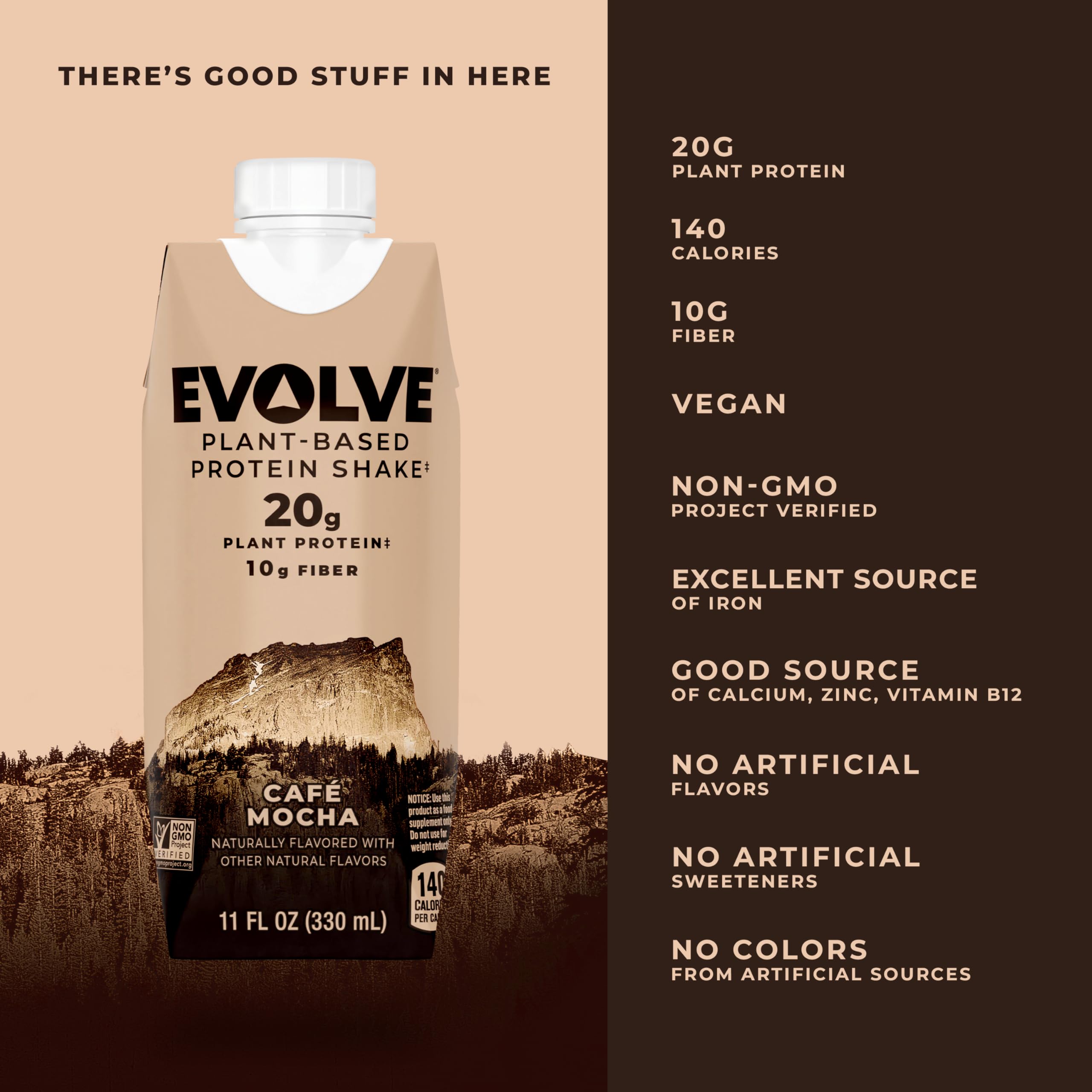 Evolve textura del batido crema café mocha y apariencia apetecible