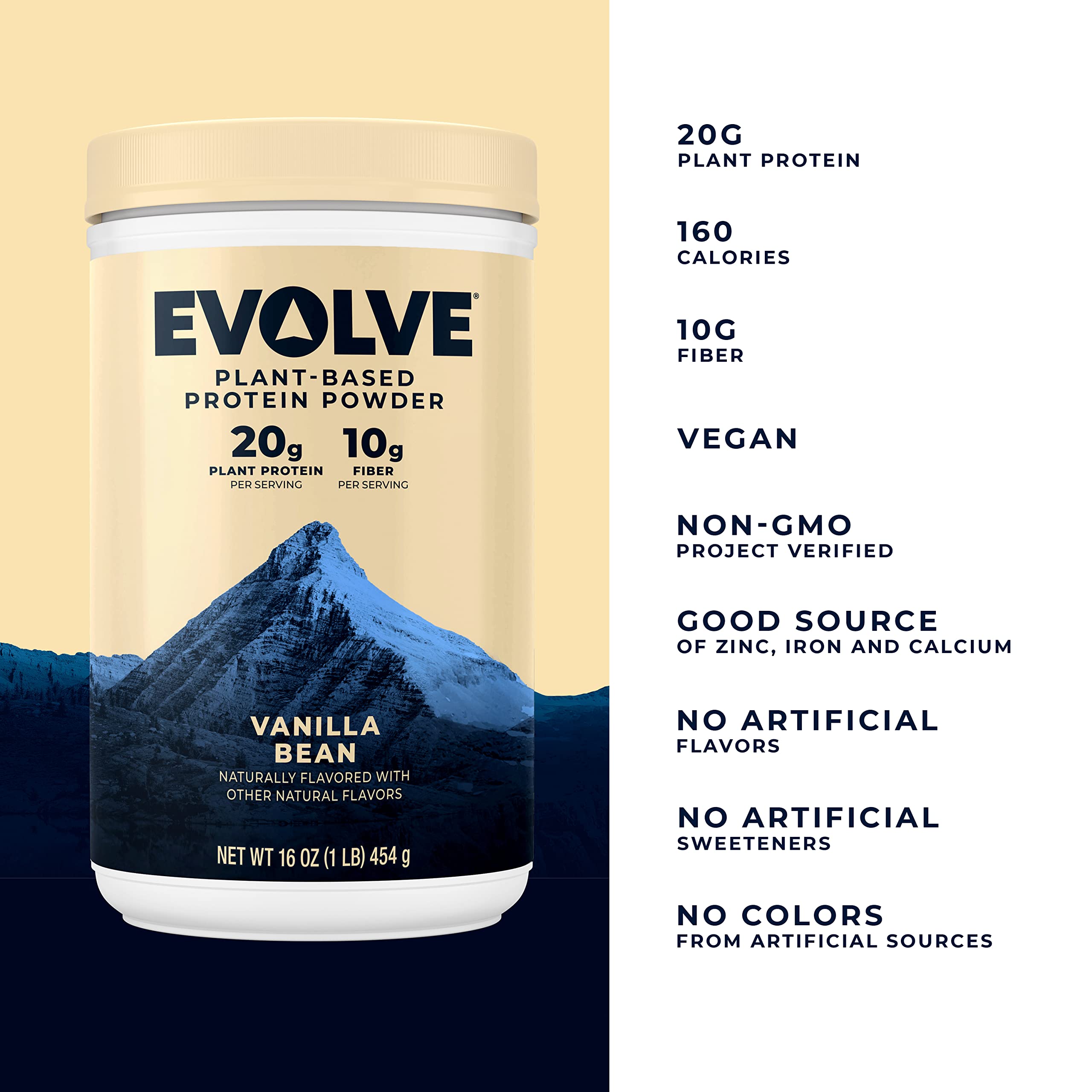 Evolve textura del polvo de proteína de guisante, mezcla fácil