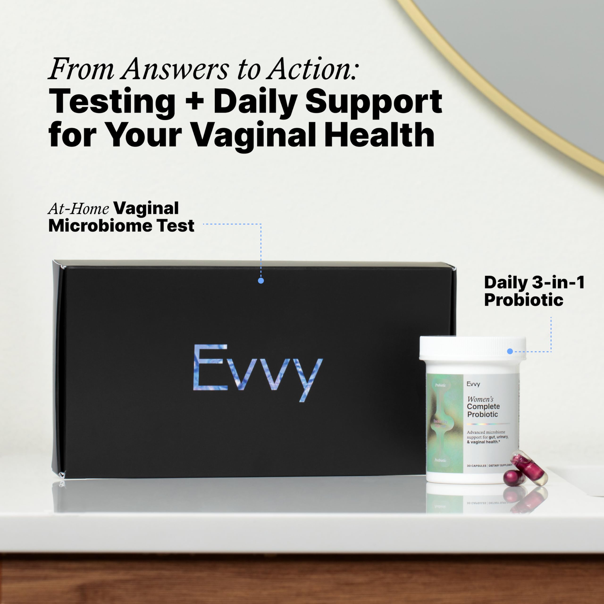 Escena lifestyle con mujer activa y Evvy para sugerir integración en rutina diaria