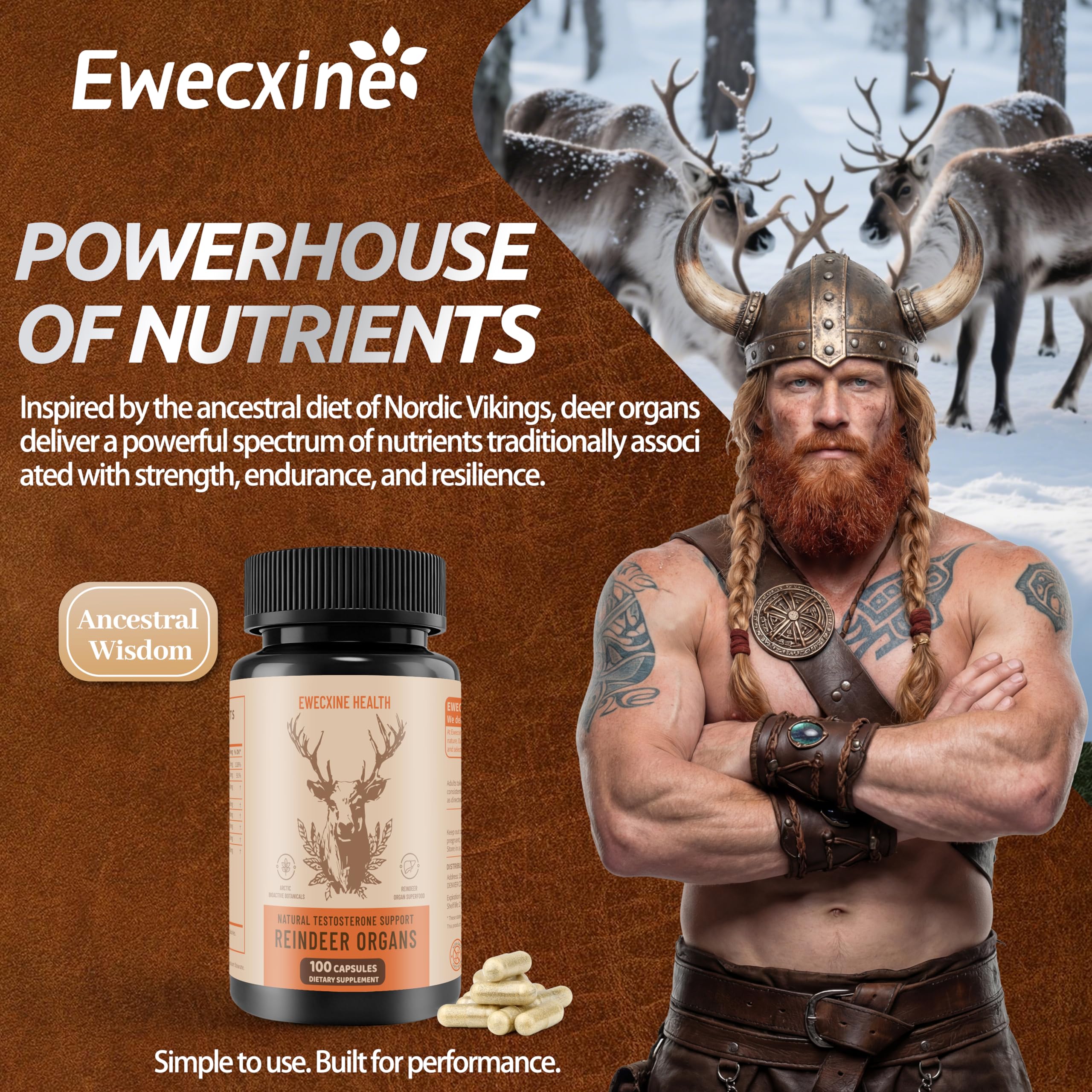 Ewecxine etiqueta con lista de ingredientes y origen de nutrientes