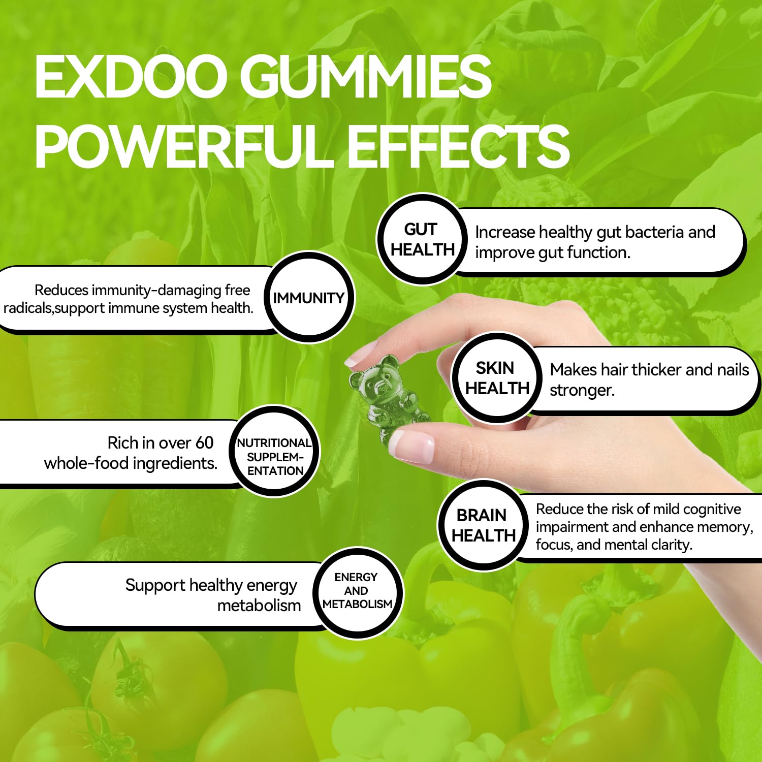 exdoo textura de la gomita en primer plano, aspecto masticable y apetecible