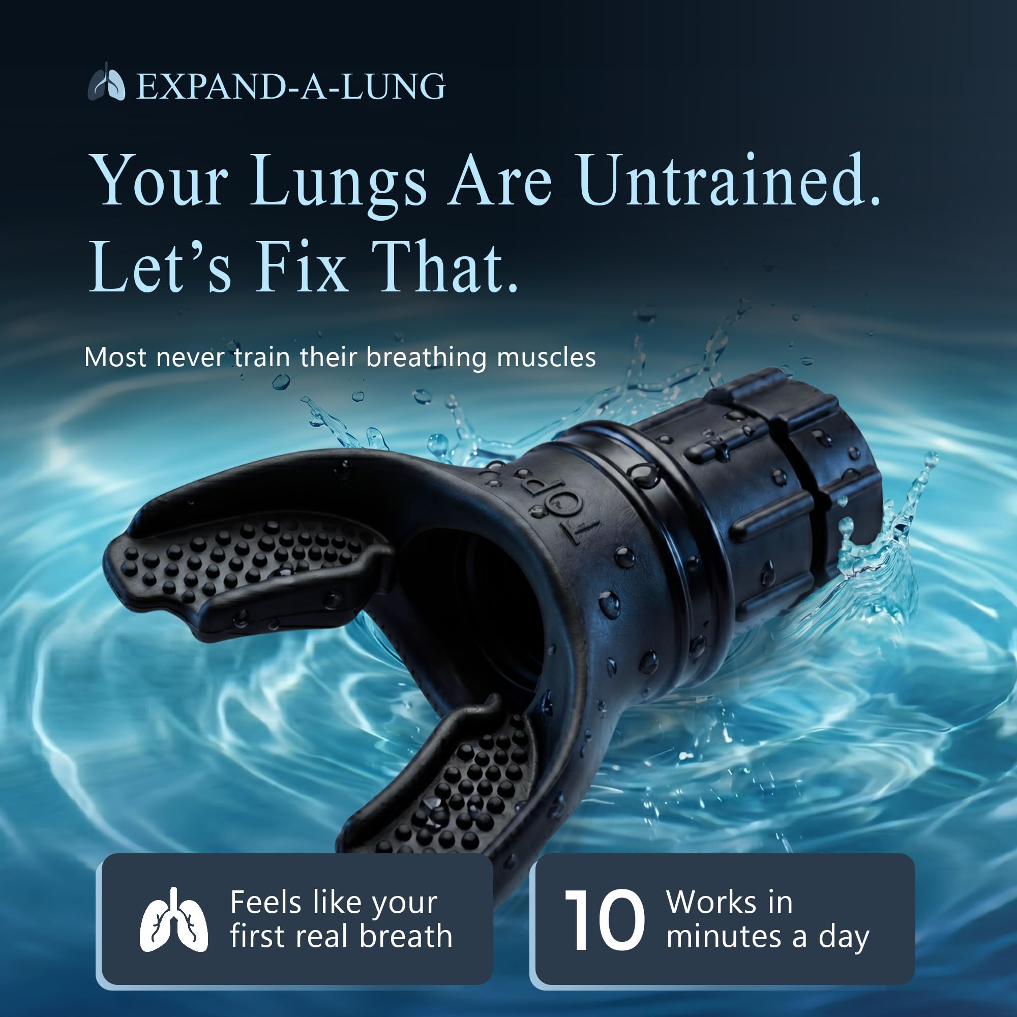 Expand-A-Lung boquilla de silicona suave para uso cómodo y seguro