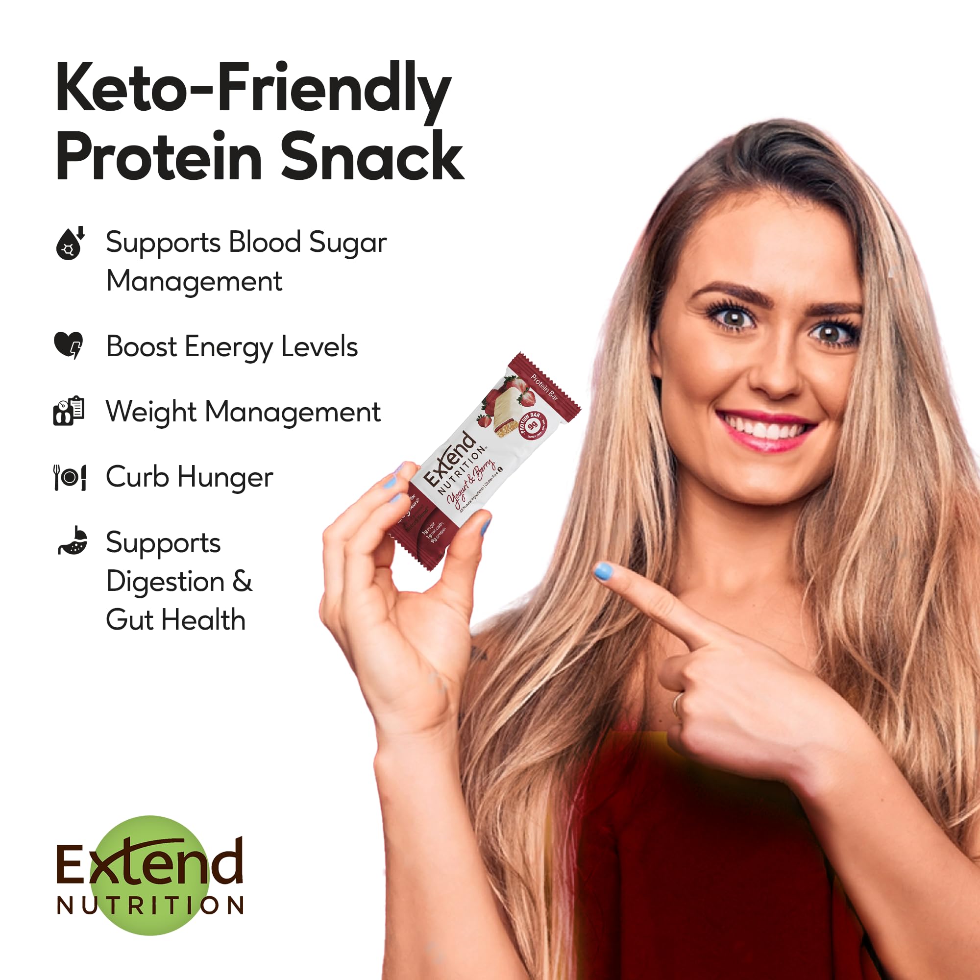 Extend Bar Chocolate Peanut Butter mostrando combinación de cacao y cacahuete Extend Bar