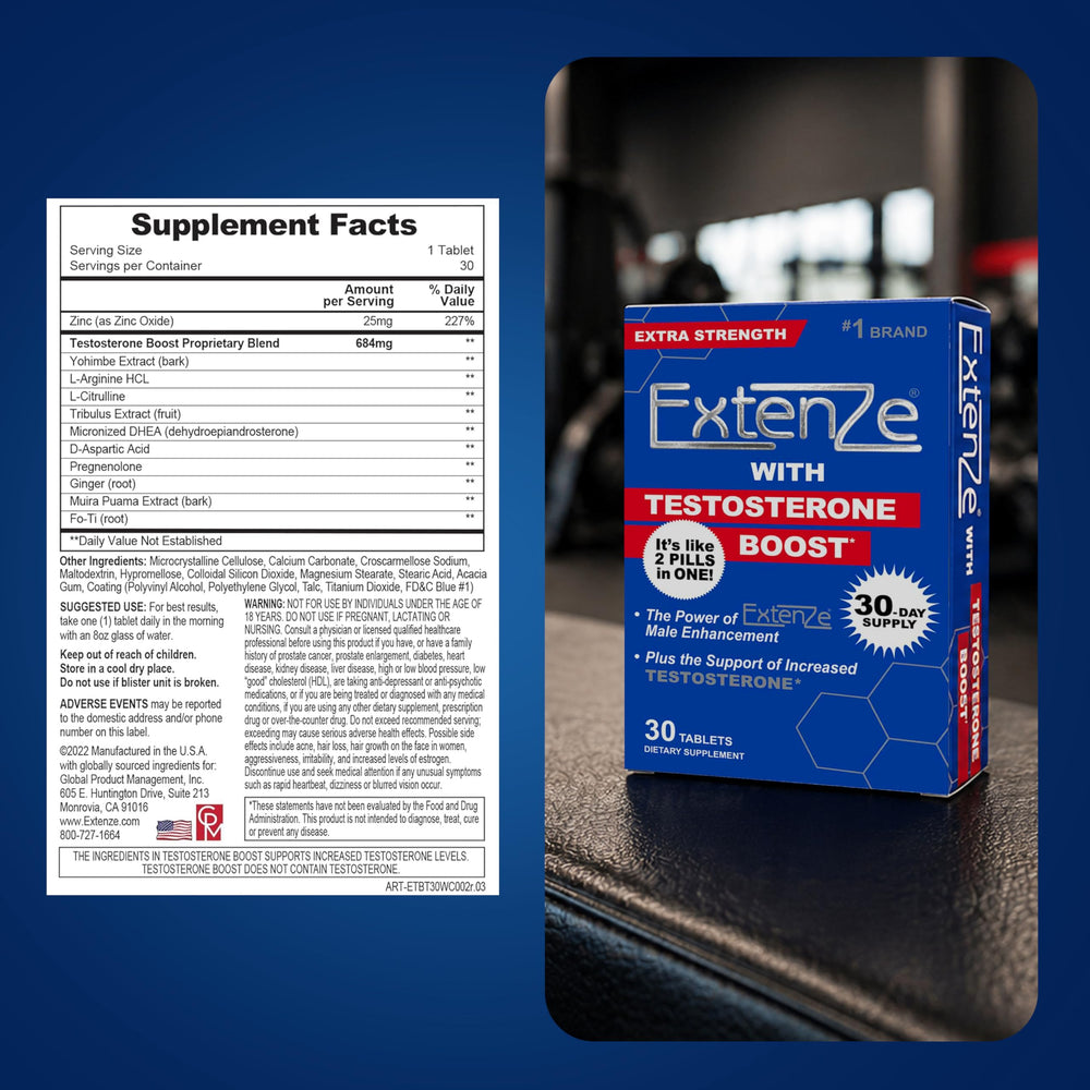 Escena lifestyle con ExtenZe en mesita, transmite energía y vitalidad cotidiana