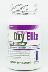 Extreme OxyElite Pro Strength frente del envase mostrando la marca y conteo de 90 cápsulas, claridad en información