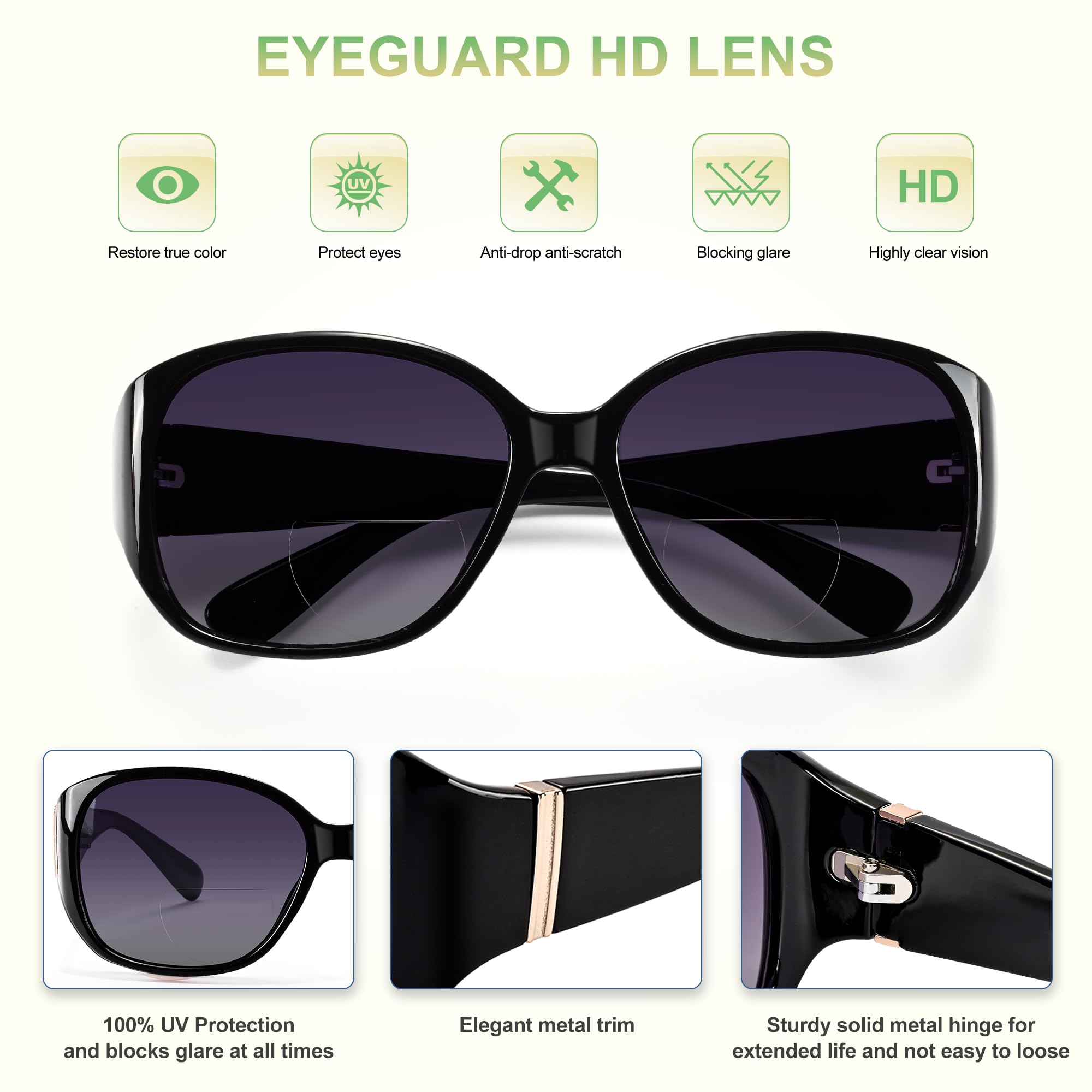 EYEGUARD usuario leyendo al aire libre con protección y confort