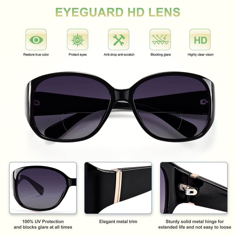 EYEGUARD usuario leyendo al aire libre con protección y confort