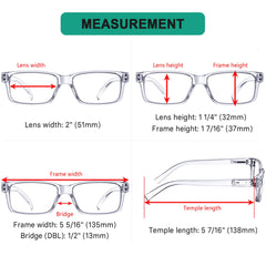 Eyekepper gafas en mano junto a una regla para mostrar escala y fácil transporte