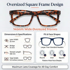Eyekepper detalle de montura extragrande que brinda cobertura amplia y estilo moderno