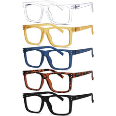 Eyekepper frontal pack cinco gafas mostrando colores y beneficio de disponibilidad inmediata