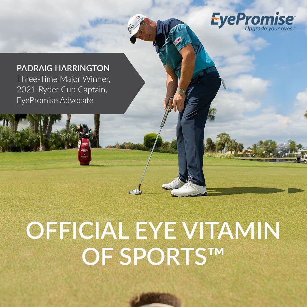 Comparación de tamaño EyePromise cápsula en la palma para idea de escala
