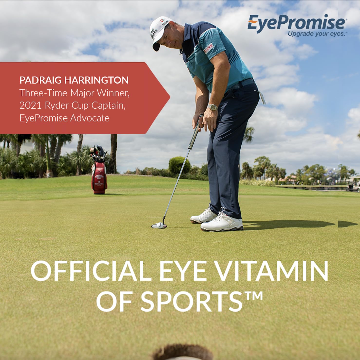 Mano sosteniendo softgels EyePromise para mostrar tamaño y comodidad diaria