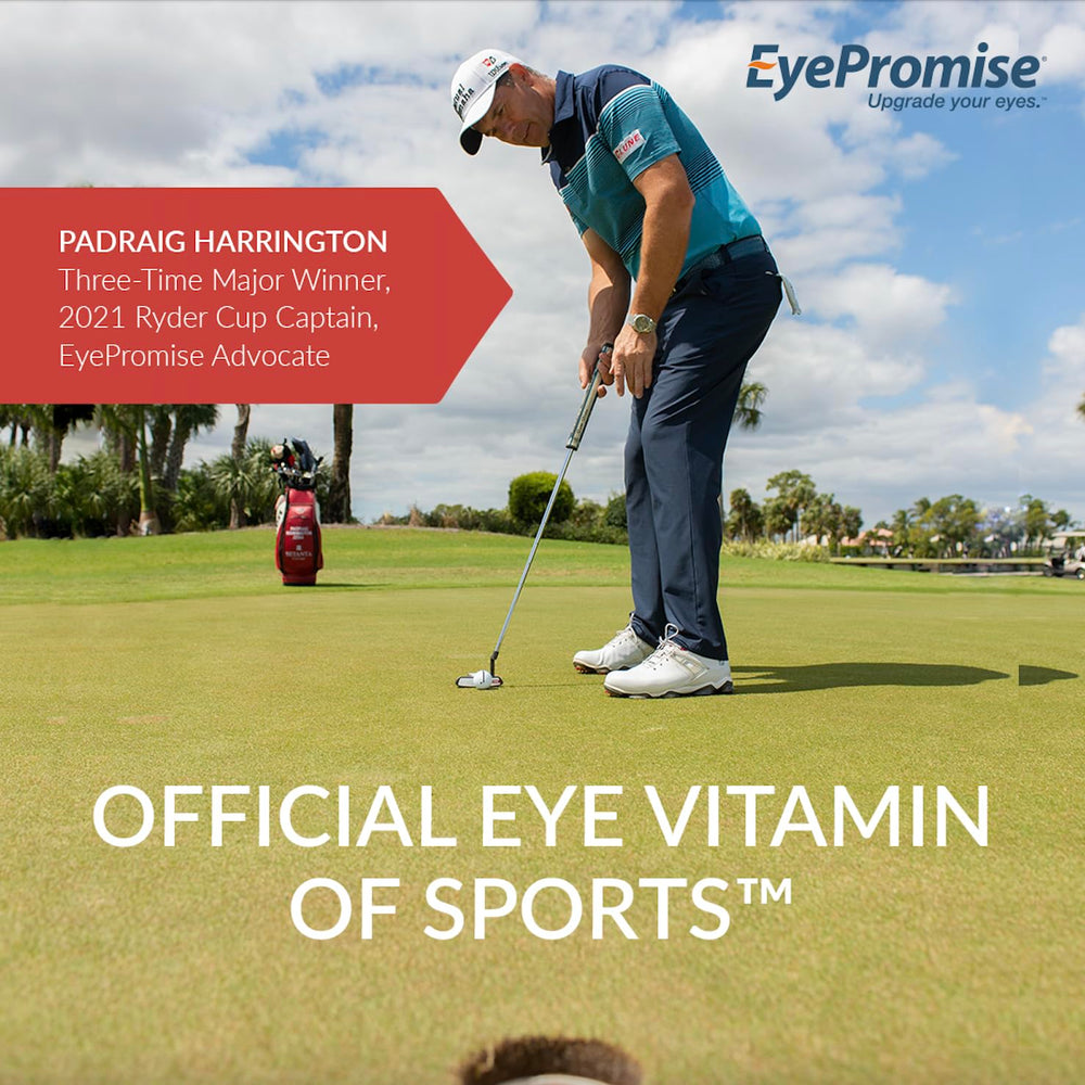 Mano sosteniendo softgels EyePromise para mostrar tamaño y comodidad diaria