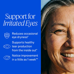 Cápsulas blandas EyePromise EZ Tears en primer plano para fácil ingestión