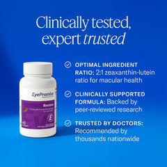 EyePromise frasco abierto con softgels para fácil dosificación