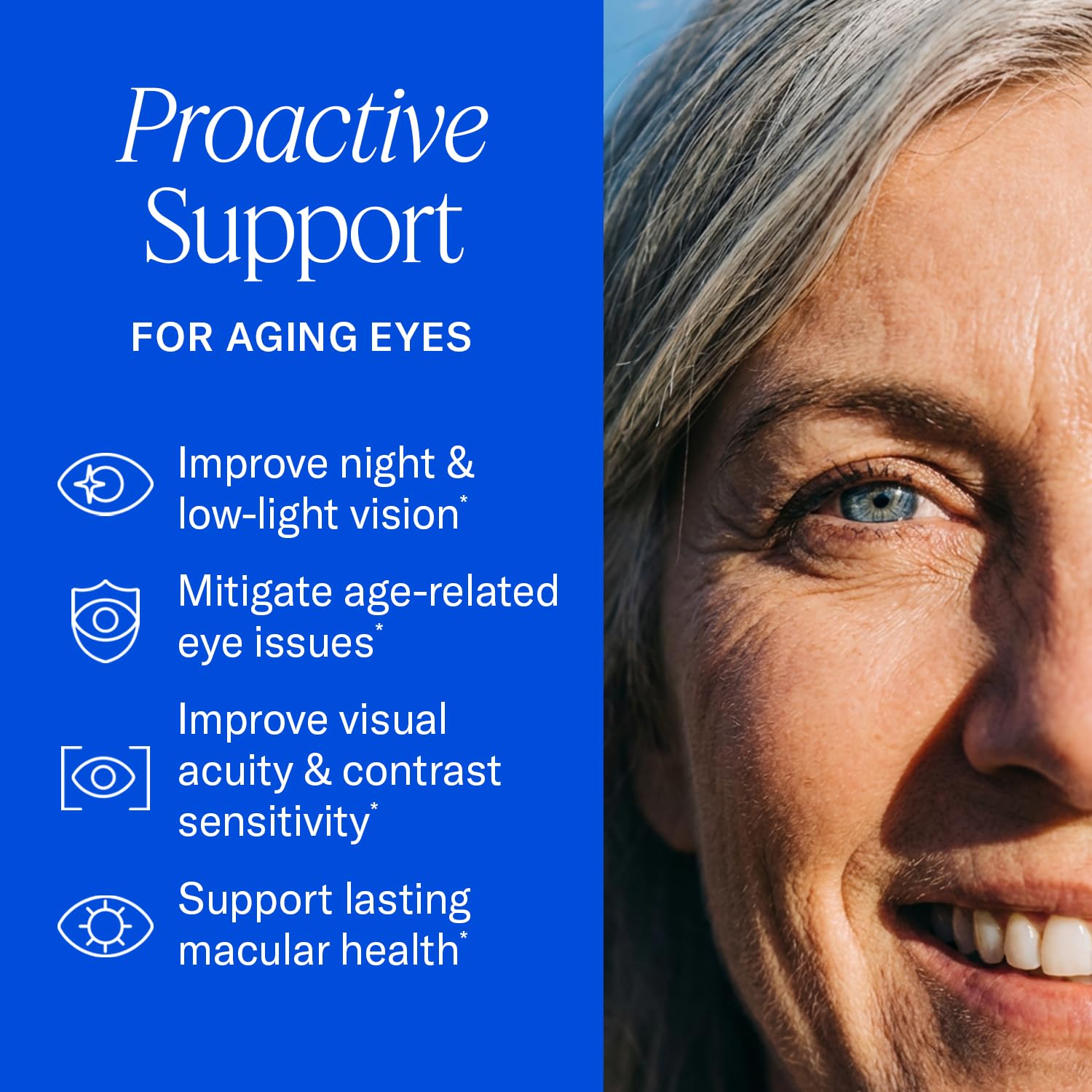 EyePromise primer plano del softgel resaltando absorción eficiente
