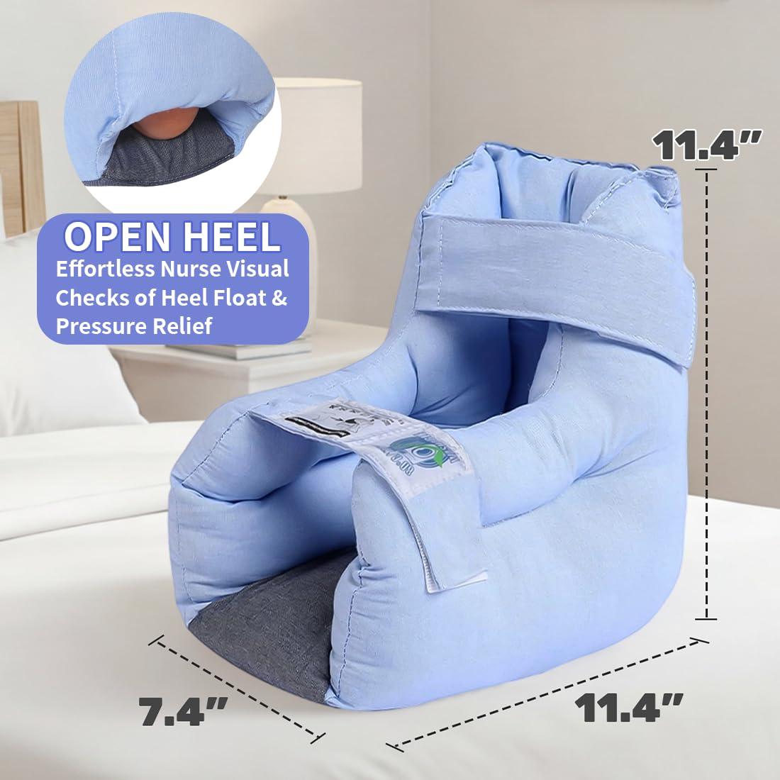 EZ Assistive comparación de tamaño junto a una mano para escala visual