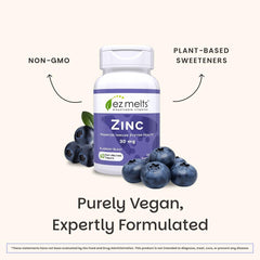 Etiqueta de EZ Melts con información nutricional clara y beneficios