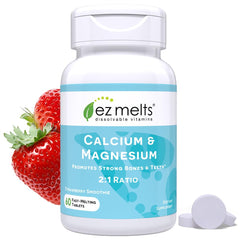 EZ Melts envase frontal mostrando cantidad y sabor, conveniente para llevar