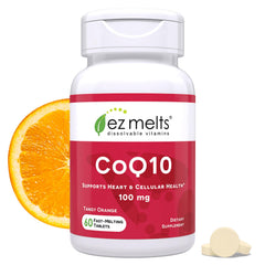 EZ Melts empaque frontal mostrando 60 tabletas y beneficio de conveniencia
