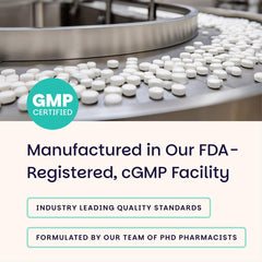 Cierre de envase con información nutricional EZ Melts fácil de leer para transparencia