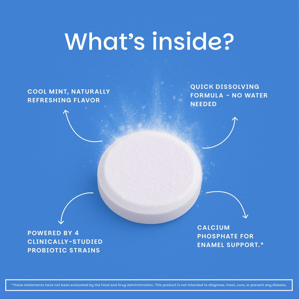 EZ Melts tableta disolviéndose en la boca, experiencia suave.