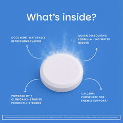 EZ Melts tableta disolviéndose en la boca, experiencia suave.