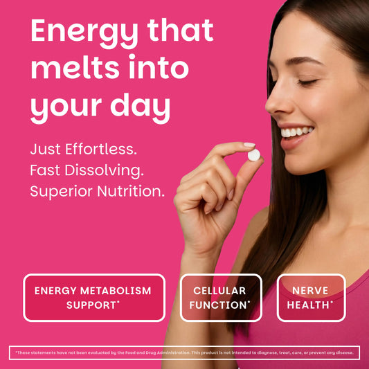 EZ Melts tableta disolviéndose en boca para toma sin agua