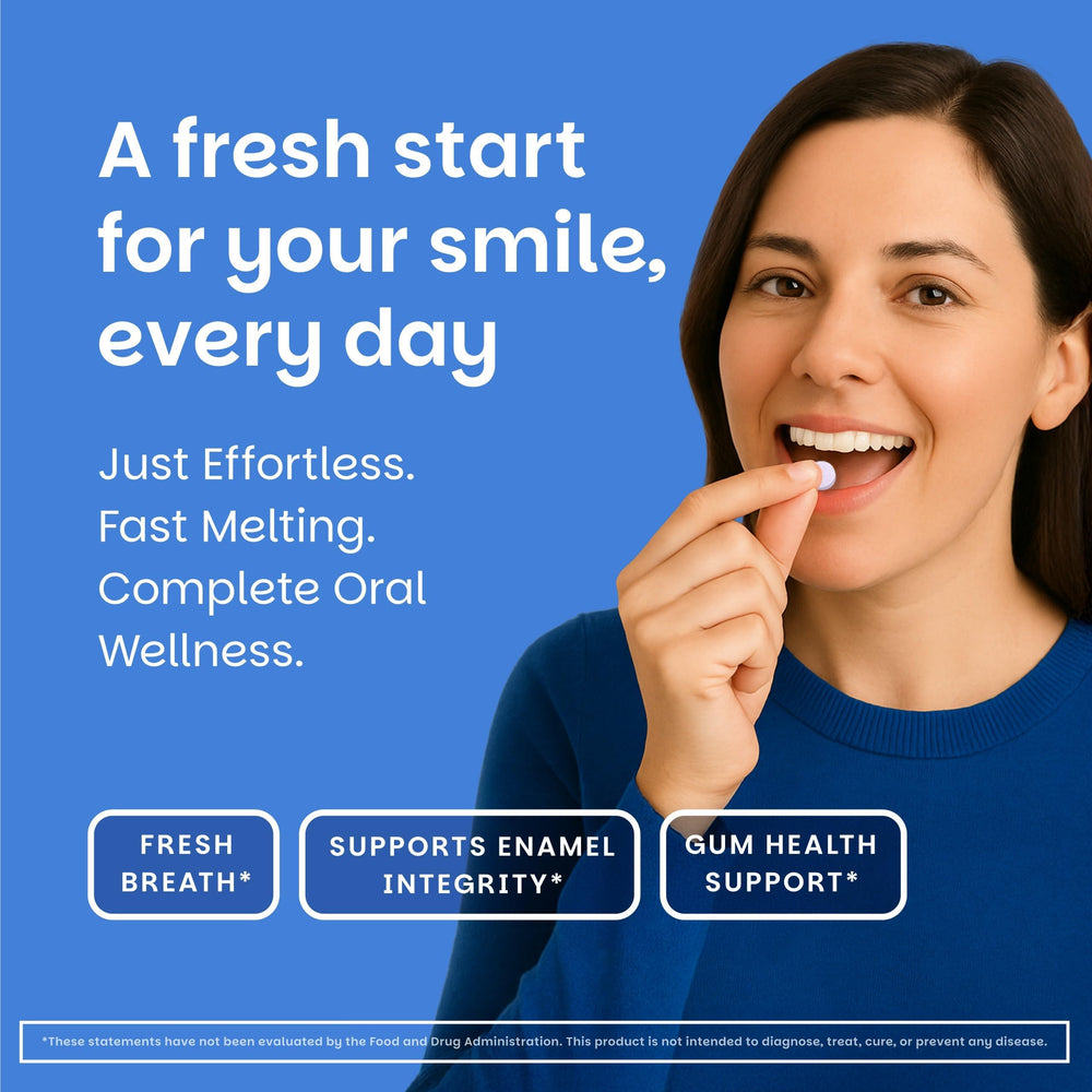 EZ Melts tabletas en la mano, uso diario conveniente.