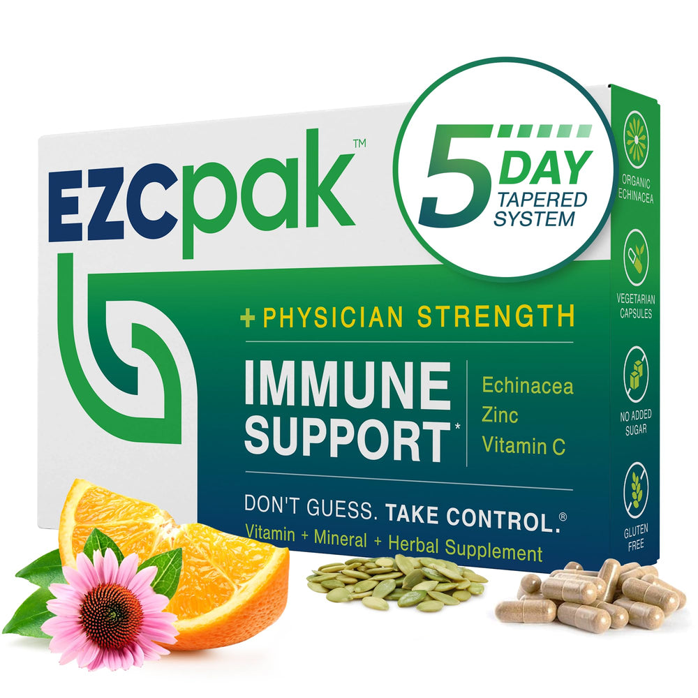 EZC Pak frente del empaque mostrando pack de 5 días y claridad en dosis
