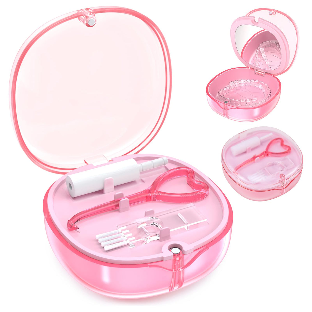 EZEELAI estuche frontal rosado mostrando protección y estilo