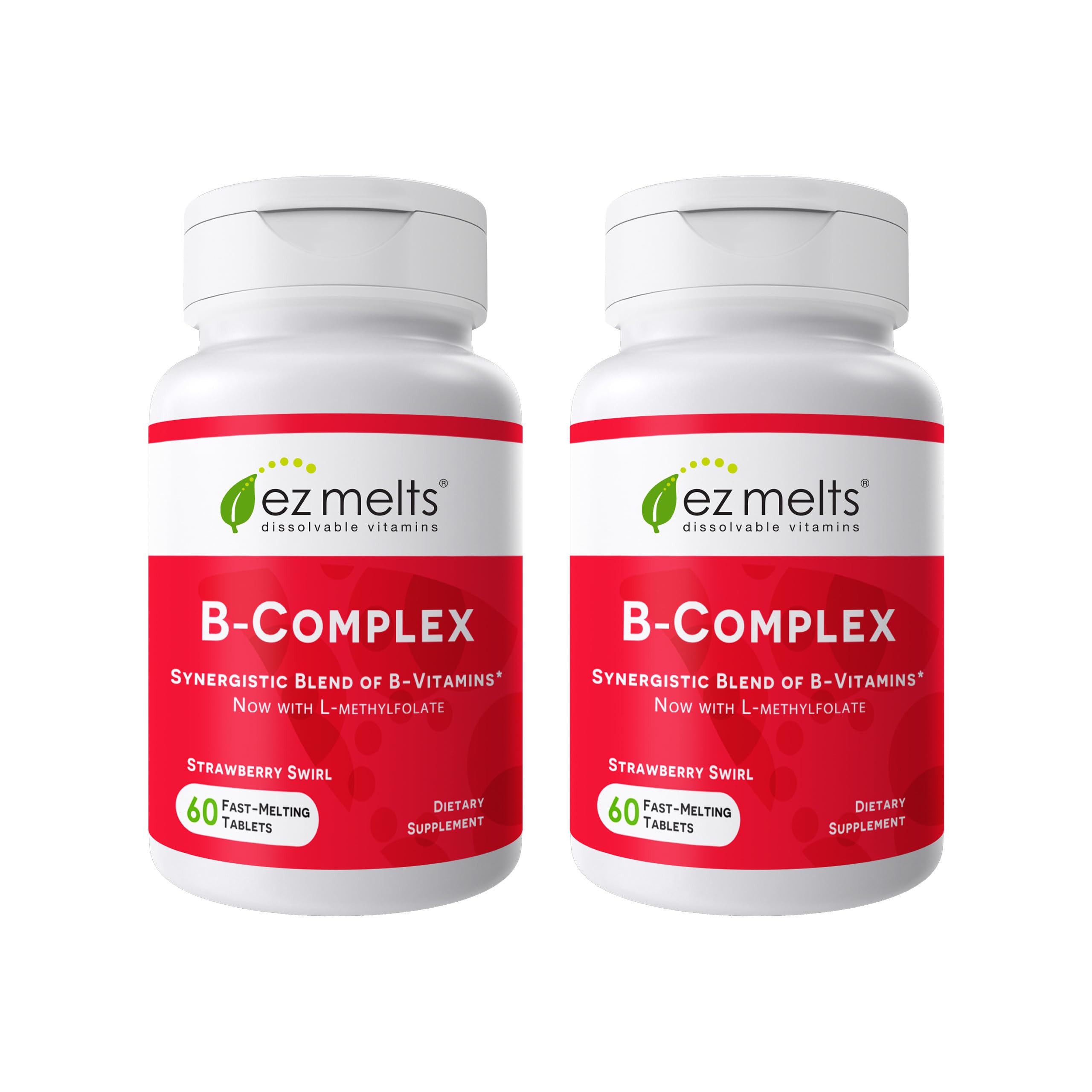 EZ Melts envase frontal con etiqueta clara y formato vegano