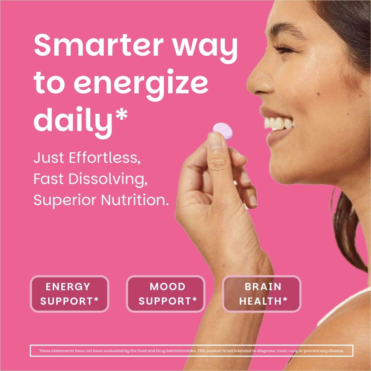 EZ Melts tableta disolviéndose bajo lengua, beneficio absorción sublingual